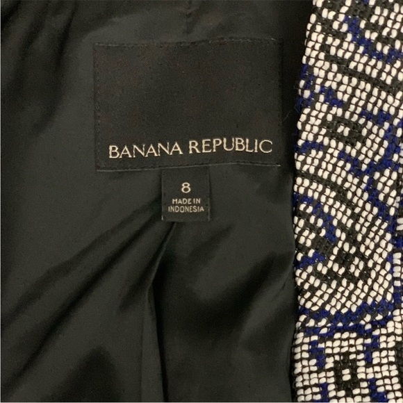 NWOT Banana Republic Tile Jacquard Blazer Marbled Blue Size 8 $178 - Picture 5 of 11